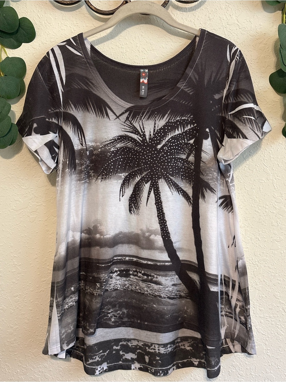 Y2K Tropical Rhinestone Palm Tree Top💕 - Picture 2 of 7